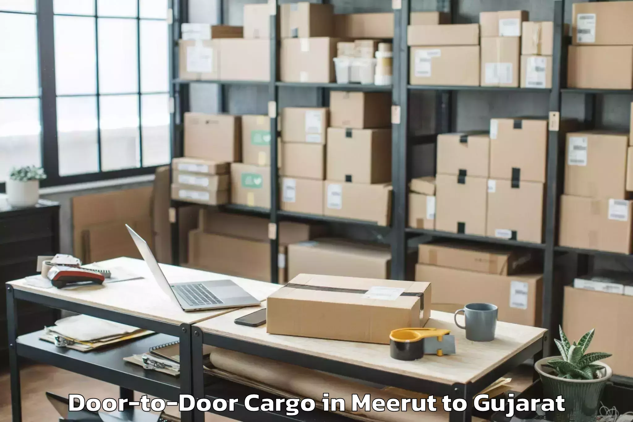 Book Meerut to Mangrol Door To Door Cargo Online